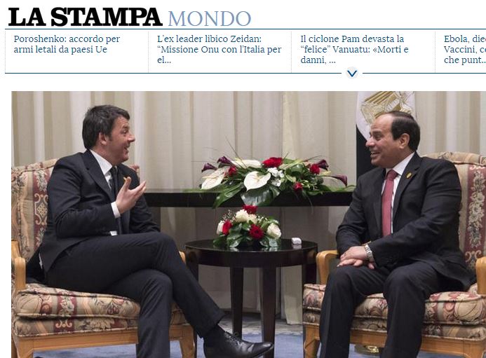 صحيفة إيطالية: صلاح حديث رئيس وزراء إيطاليا والسيسي على هامش المؤتمر الاقتصادي